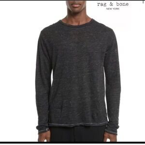 Men’s Rag & Bone Owen Heather 100% Linen Crewneck Long Sleeve Shirt Sz.S
